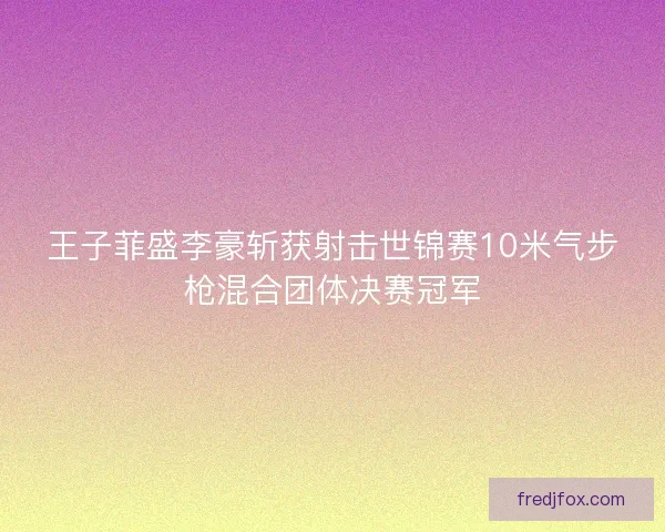 王子菲盛李豪斩获射击世锦赛10米气步枪混合团体决赛冠军